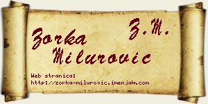 Zorka Milurović vizit kartica